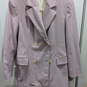 Zara Light Pink Double-Breasted Blazer
